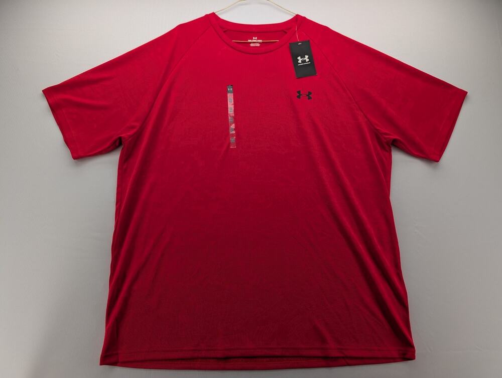 NWT Under Armour Men's UA Velocity Jacquard Short Sleeve in Lava Red sz 2XL